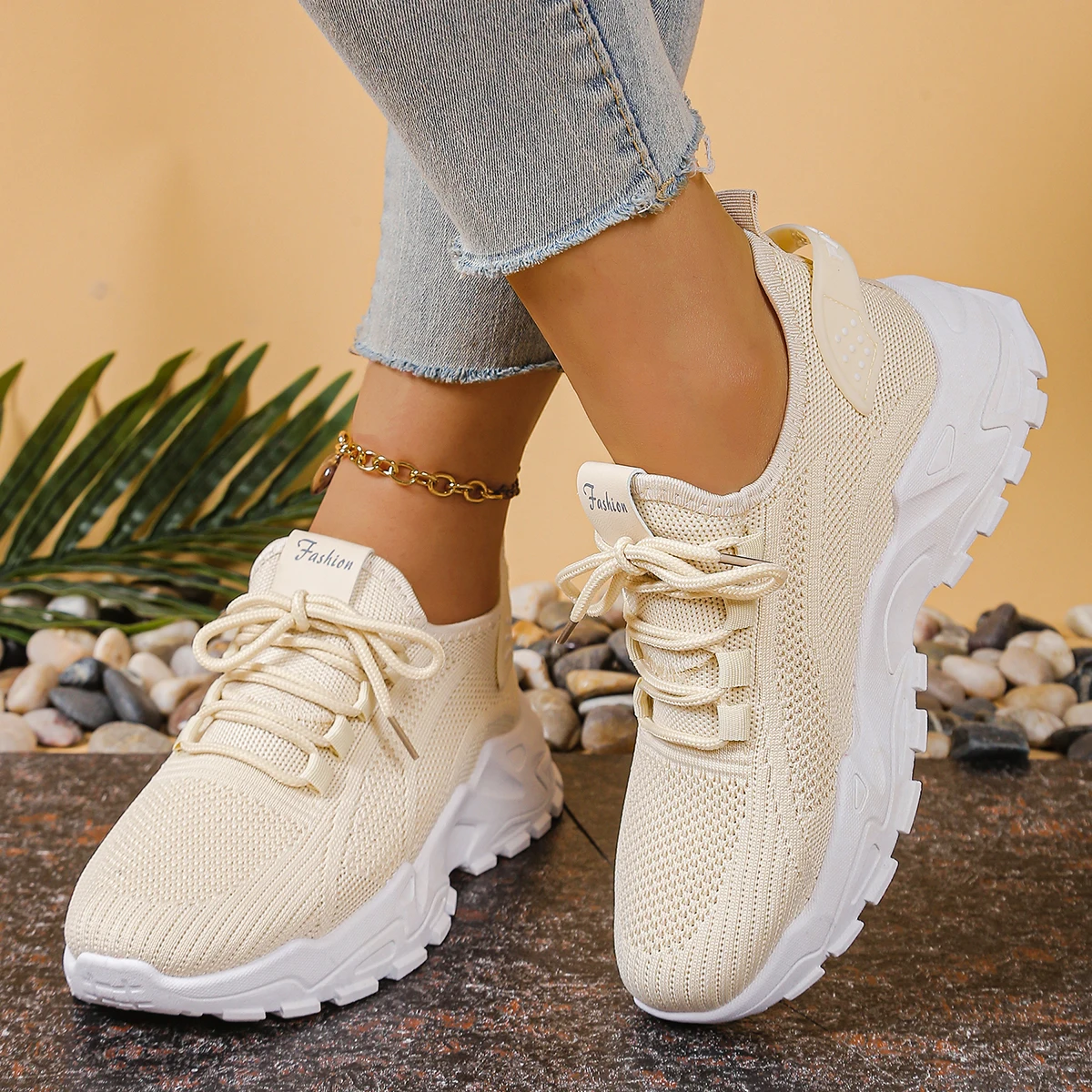 Women's casual sports shoes with breathable and comfortable mesh, thick-soled casual shoes - Image 6